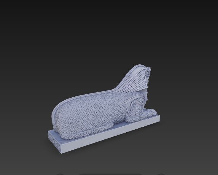 3D Printable Ancient Egyptian Sphinx Bust  3D model_11