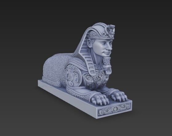 3D Printable Ancient Egyptian Sphinx Bust  3D model_9