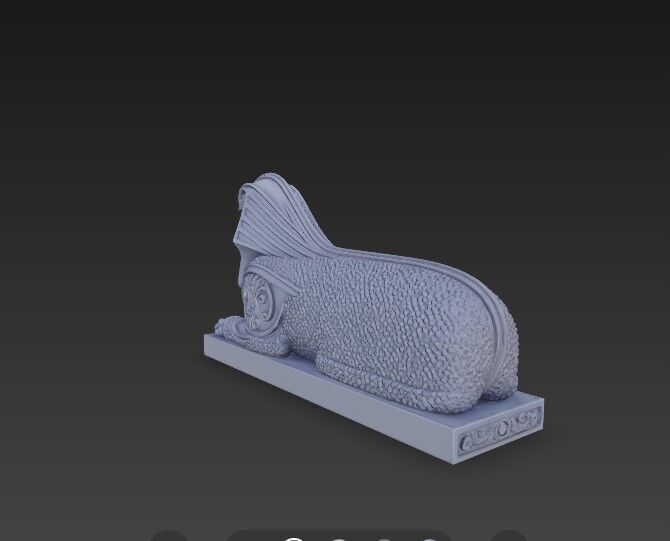 3D Printable Ancient Egyptian Sphinx Bust  3D model_13