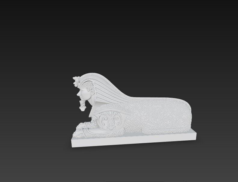 3D Printable Ancient Egyptian Sphinx Bust  3D model_7
