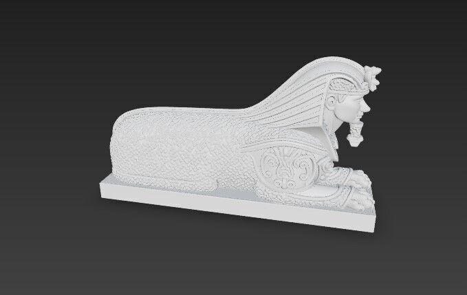 3D Printable Ancient Egyptian Sphinx Bust  3D model_3