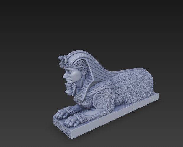 3D Printable Ancient Egyptian Sphinx Bust  3D model_15