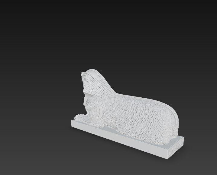 3D Printable Ancient Egyptian Sphinx Bust  3D model_6