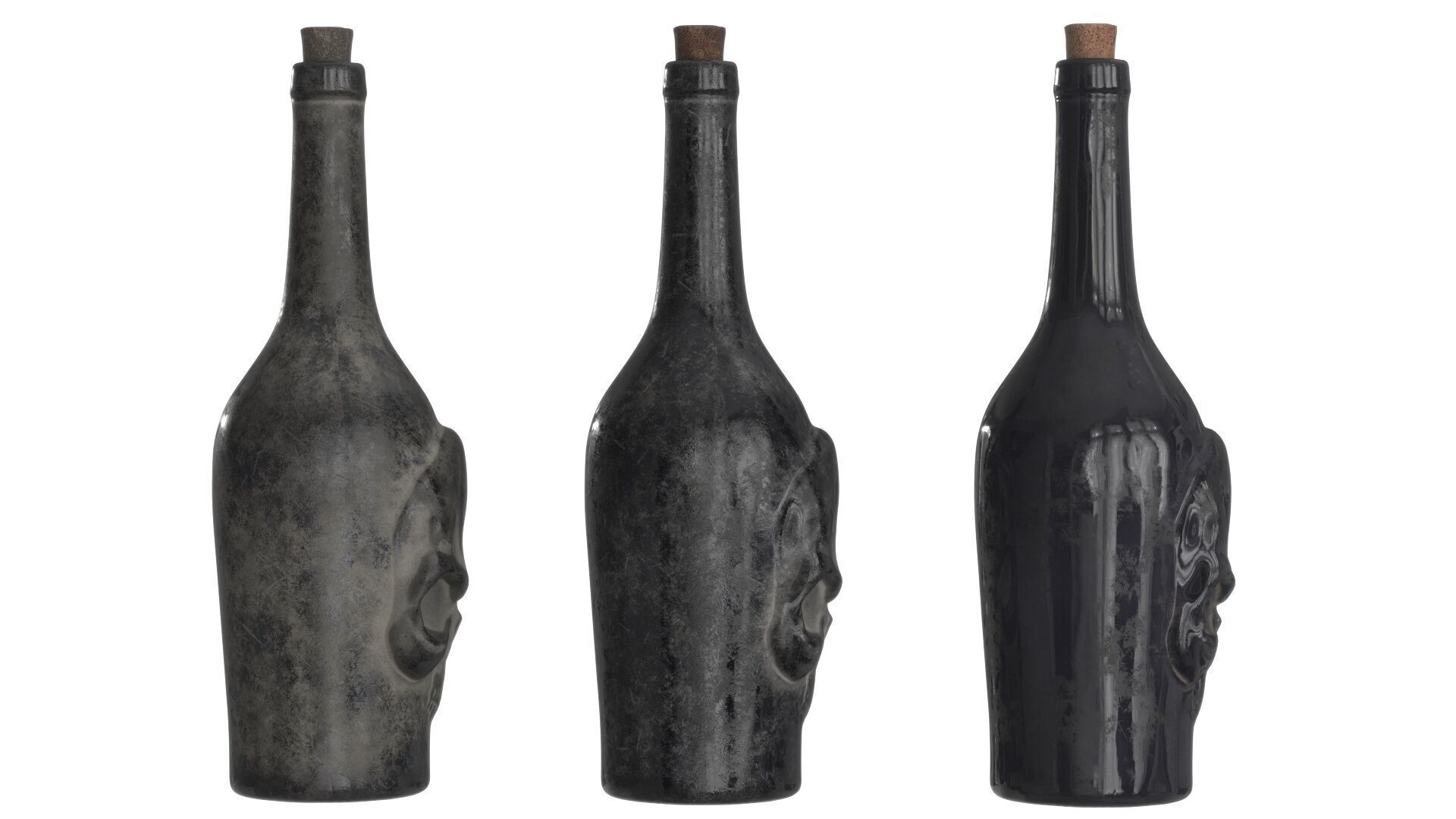 Rum Pirate Bottle Low-poly 3D model_10