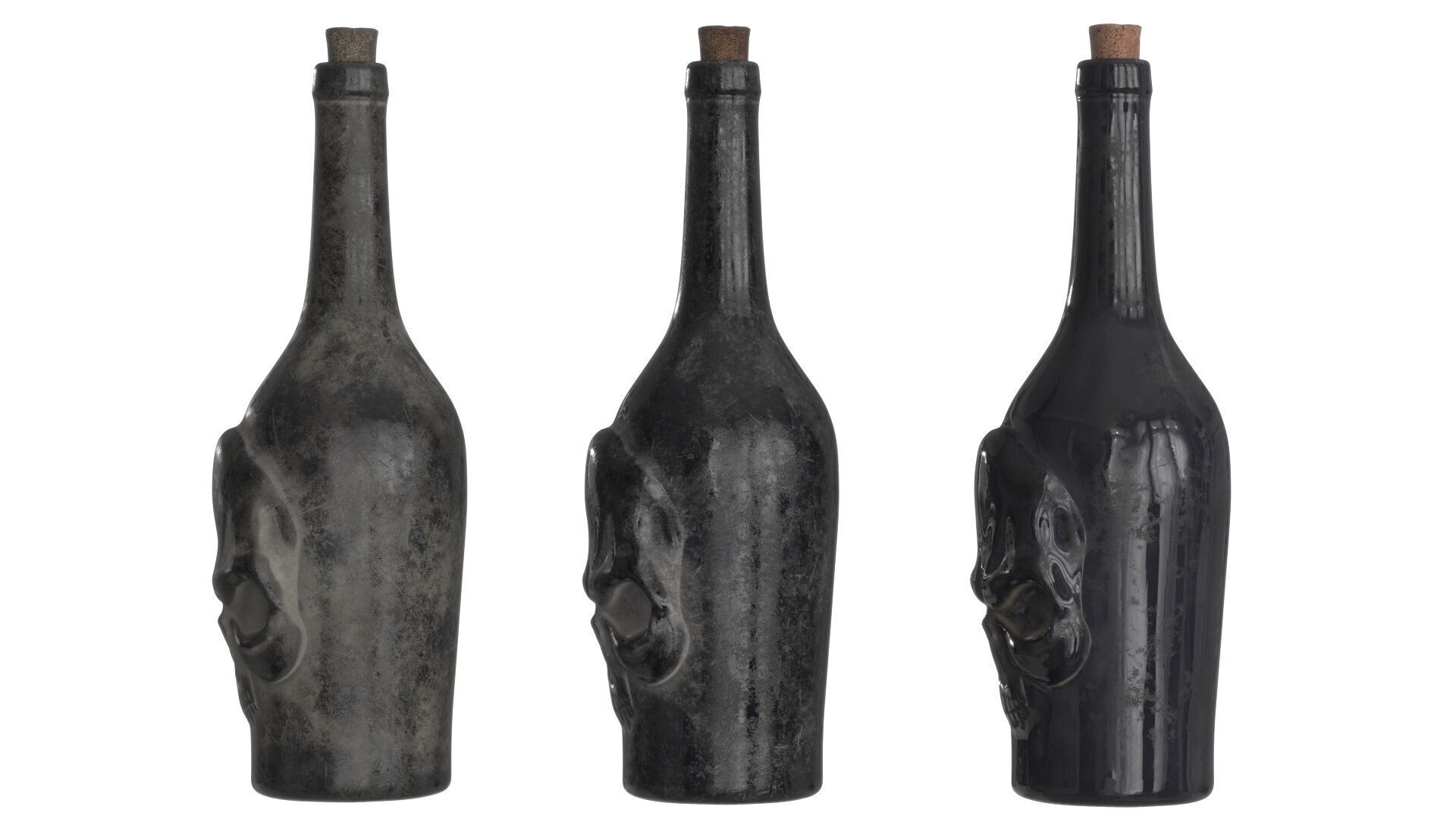 Rum Pirate Bottle Low-poly 3D model_13