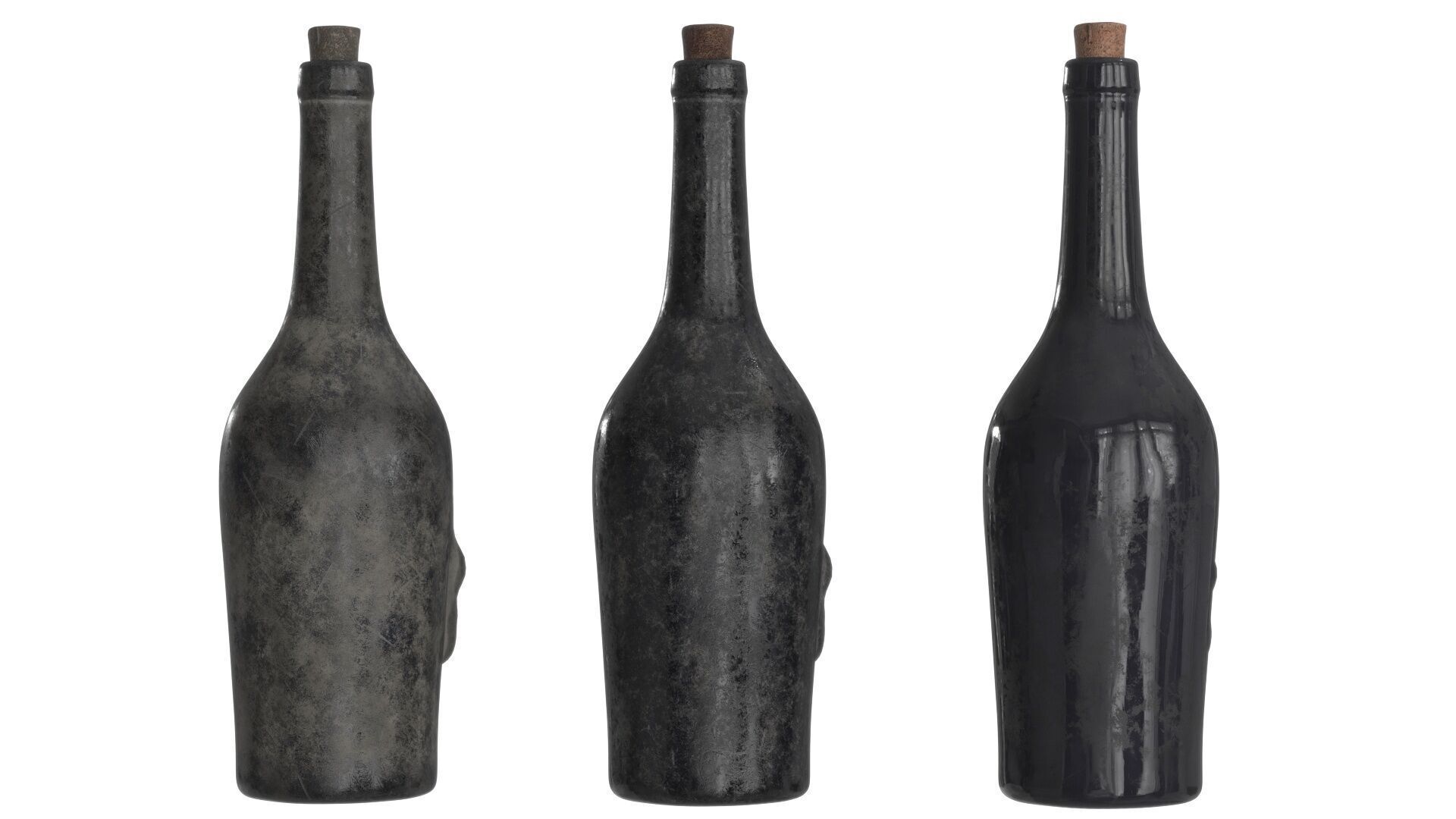 Rum Pirate Bottle Low-poly 3D model_11