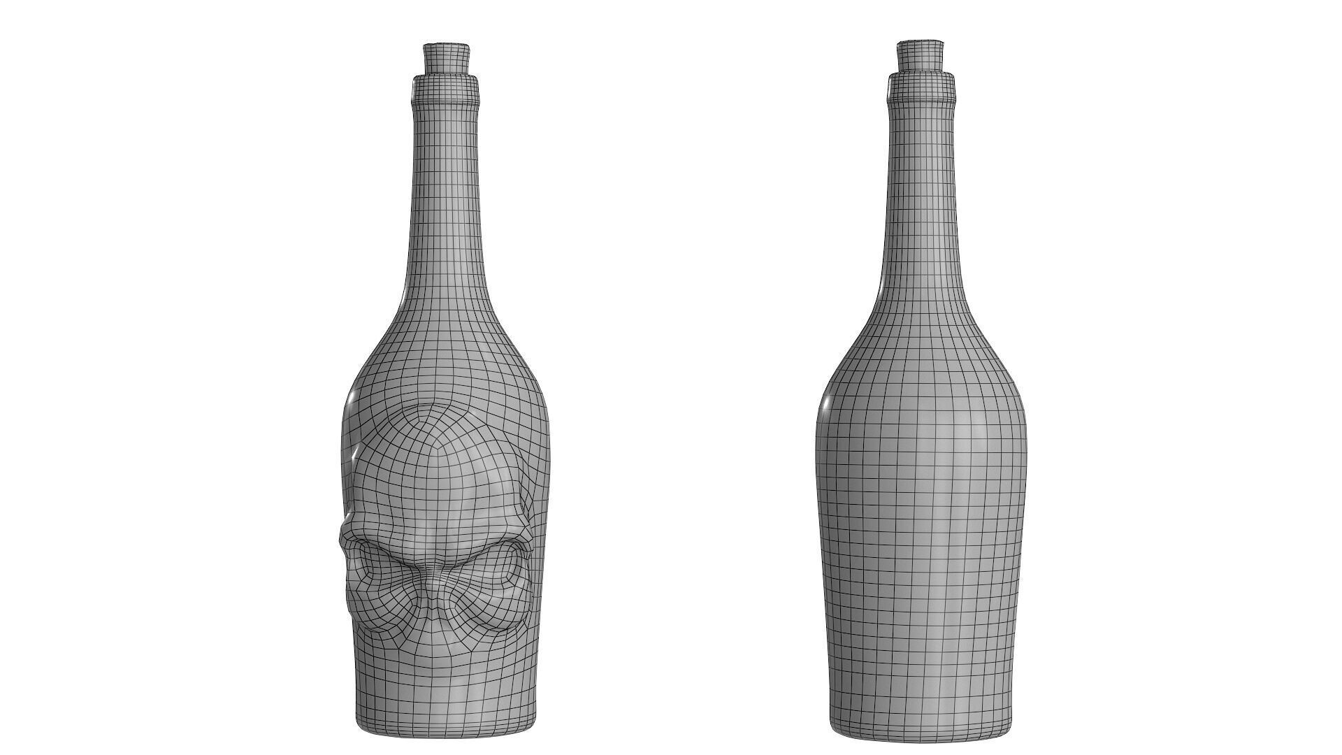 Rum Pirate Bottle Low-poly 3D model_15