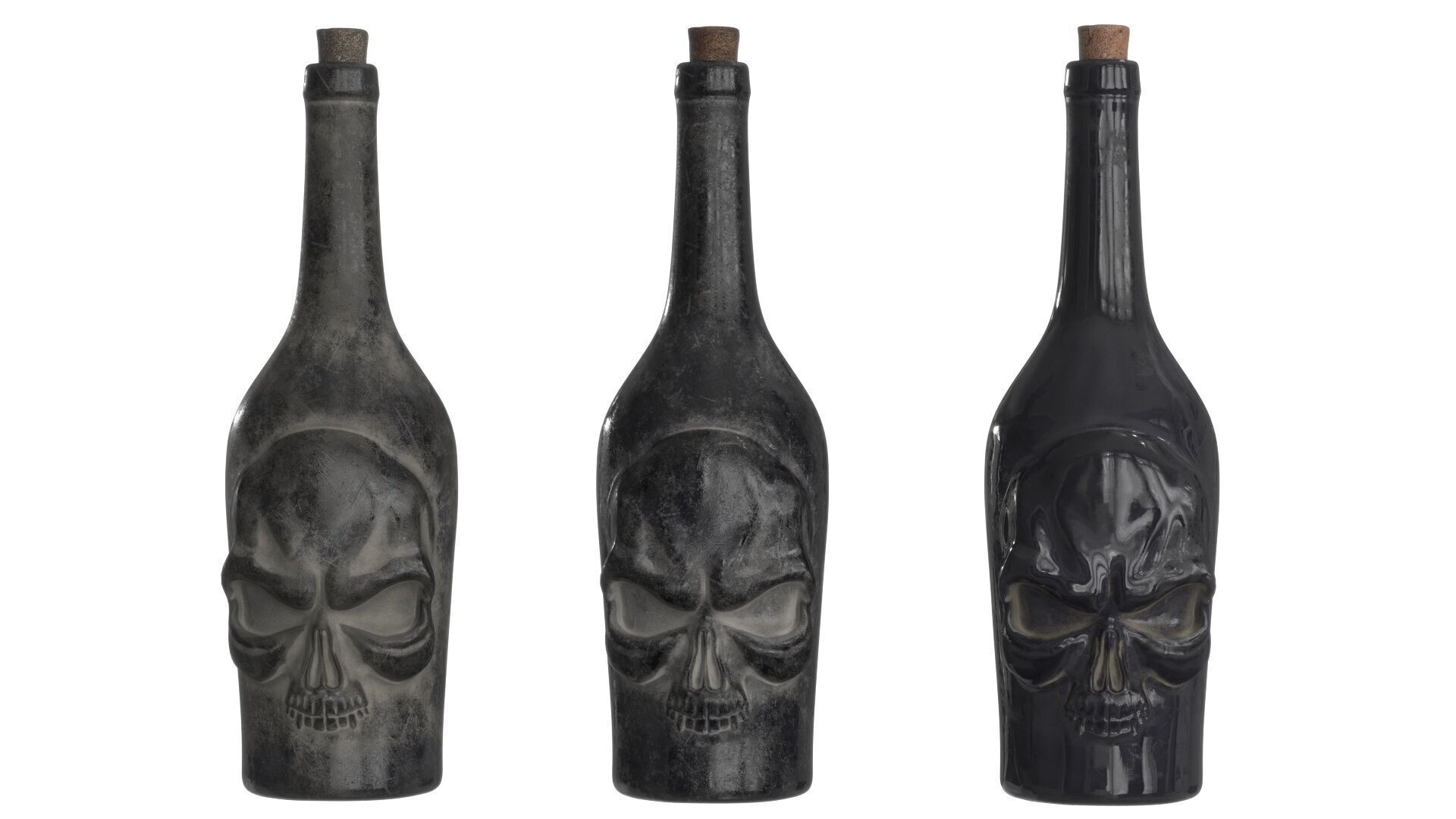 Rum Pirate Bottle Low-poly 3D model_2