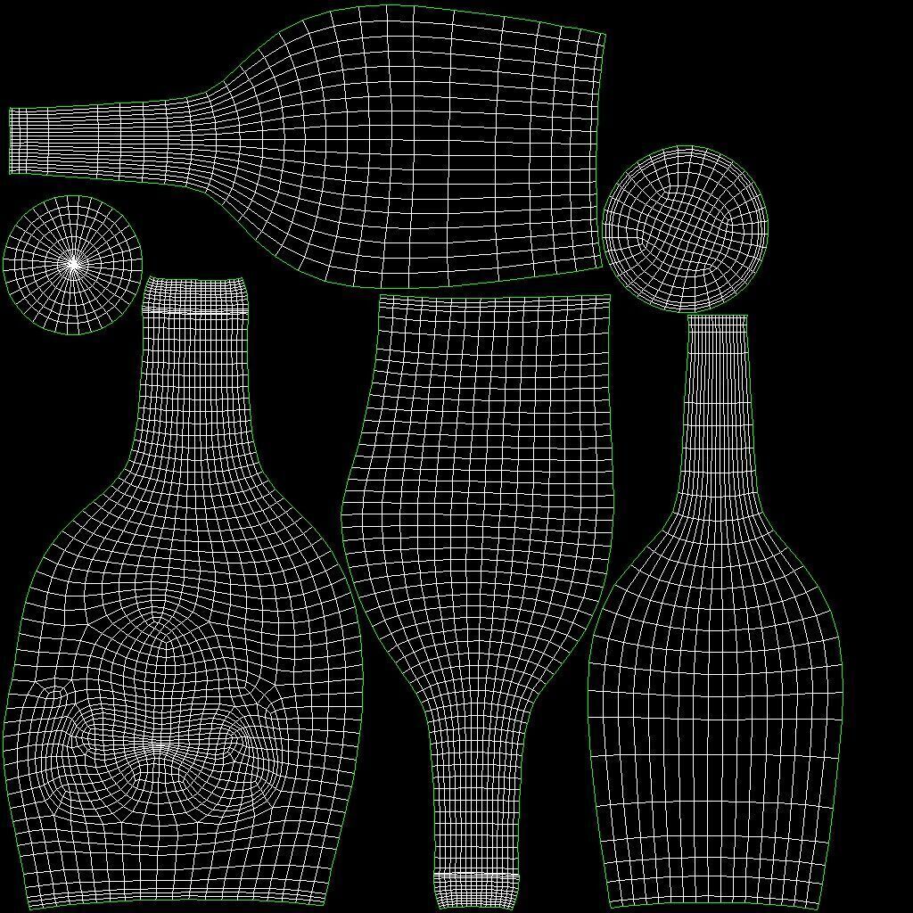 Rum Pirate Bottle Low-poly 3D model_16