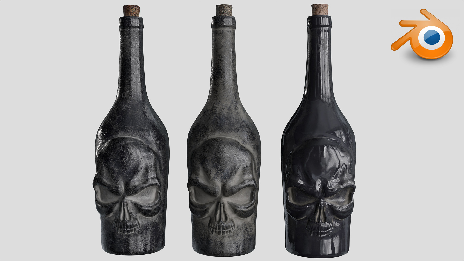 Rum Pirate Bottle Low-poly 3D model_8