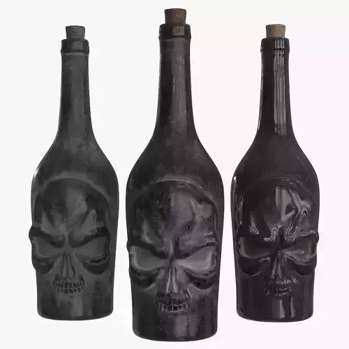 Rum Pirate Bottle Low-poly 3D model