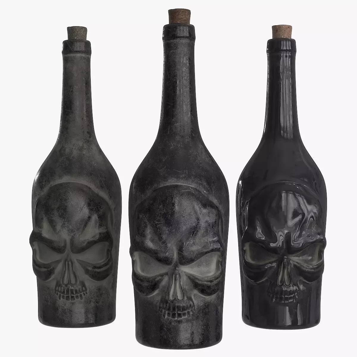 Rum Pirate Bottle Low-poly 3D model_0