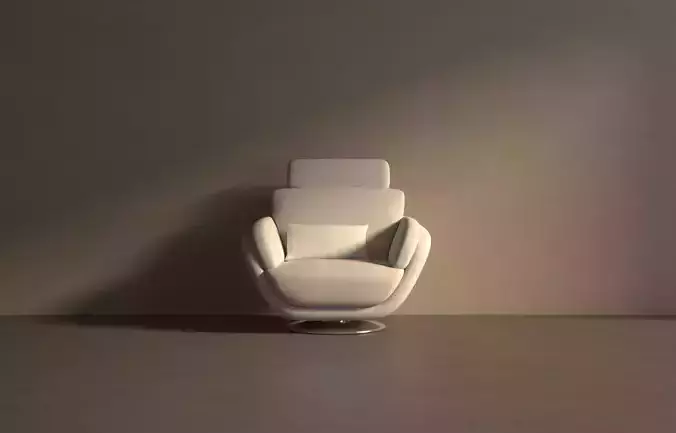 Single sofa in white flannel01