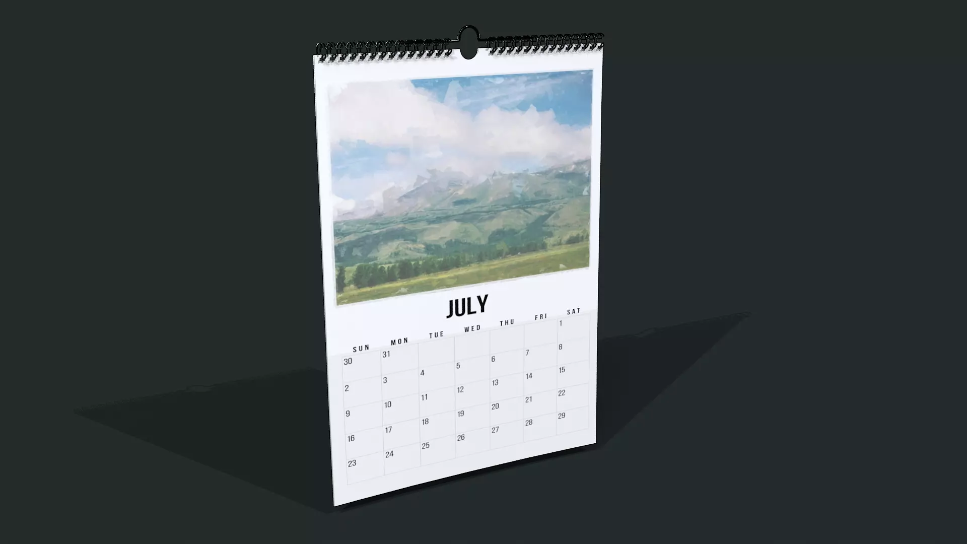 Vintage Calender 3D model