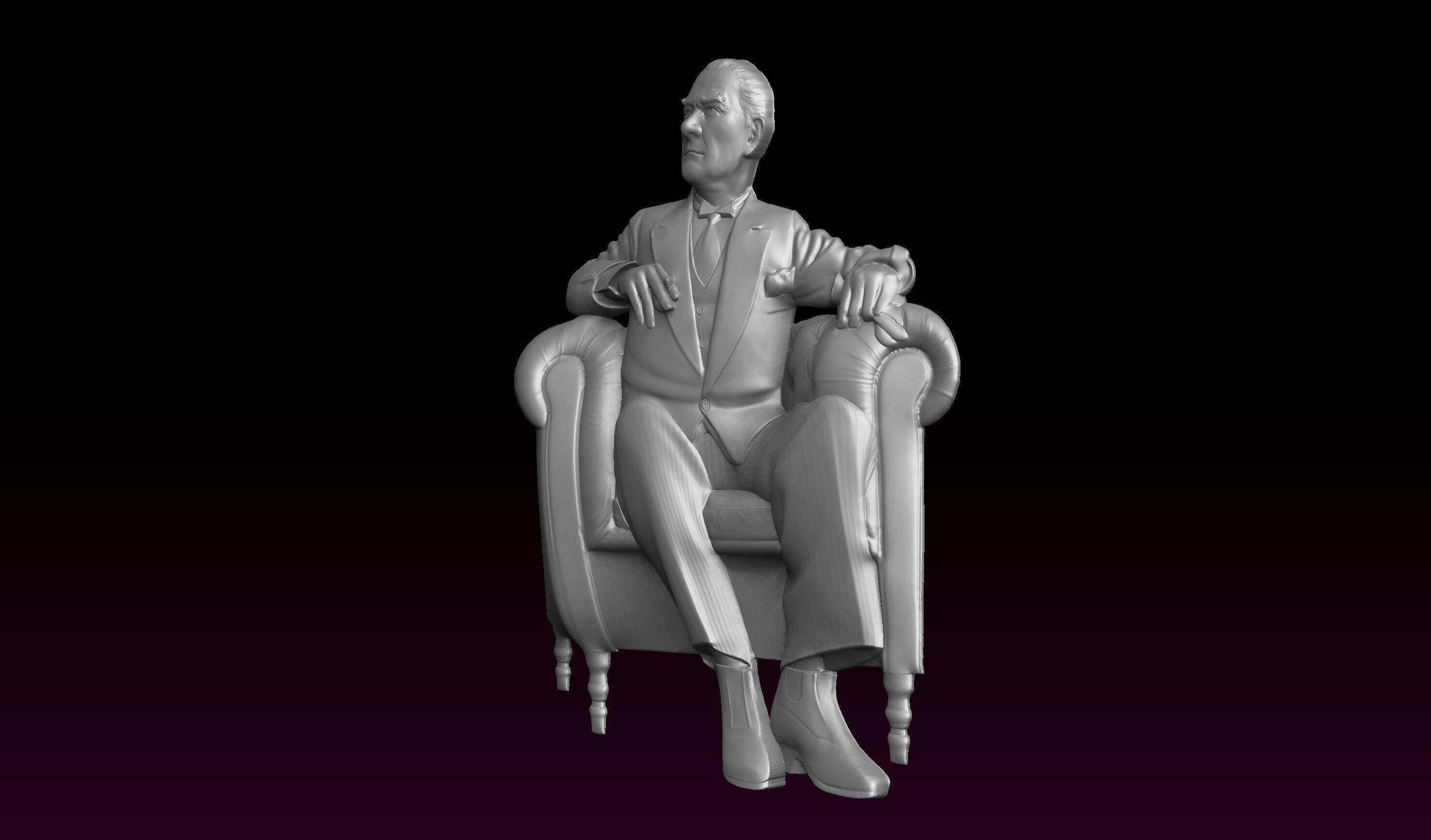 Ataturk Relief 3D print model_1