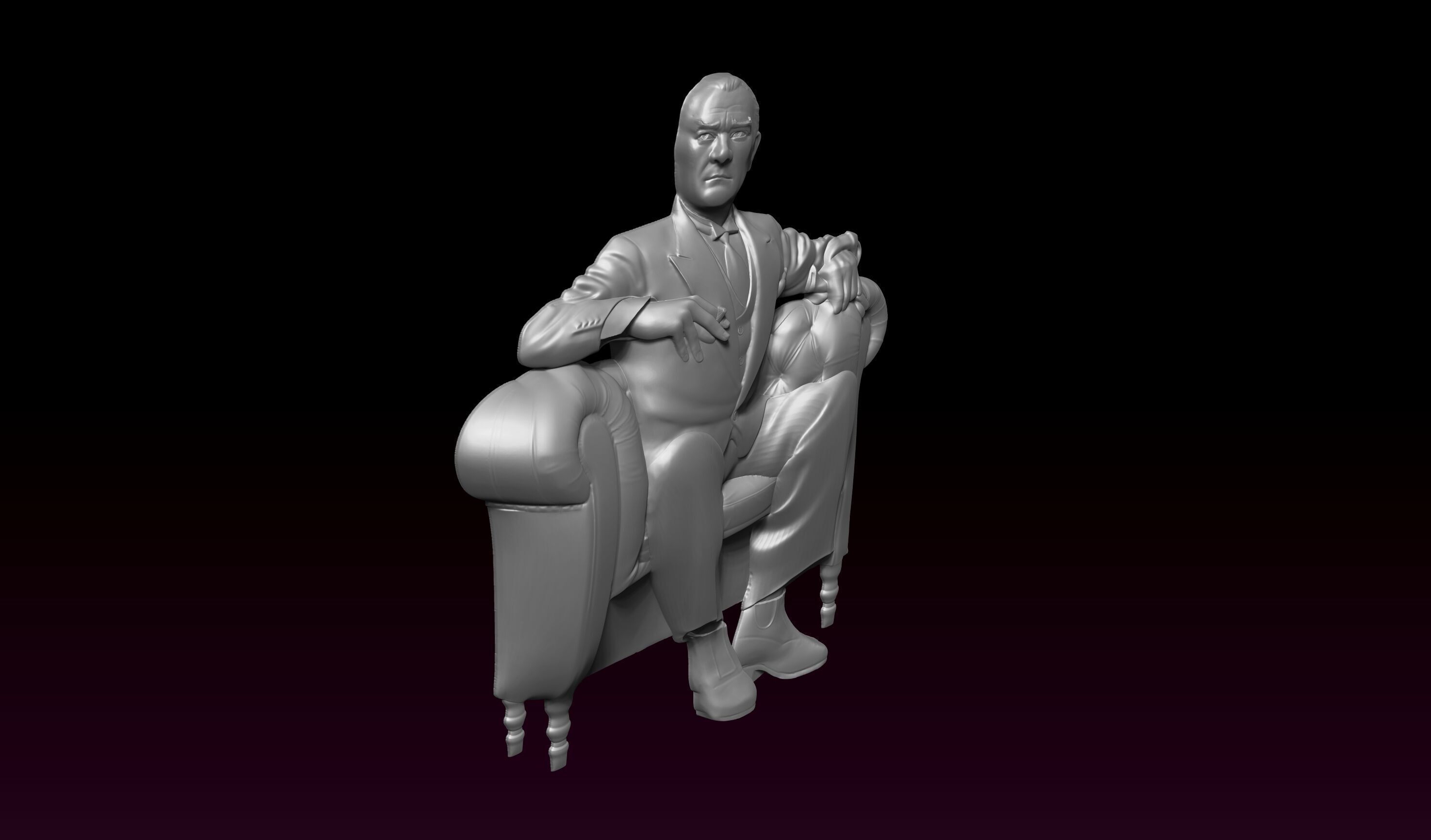 Ataturk Relief 3D print model_2