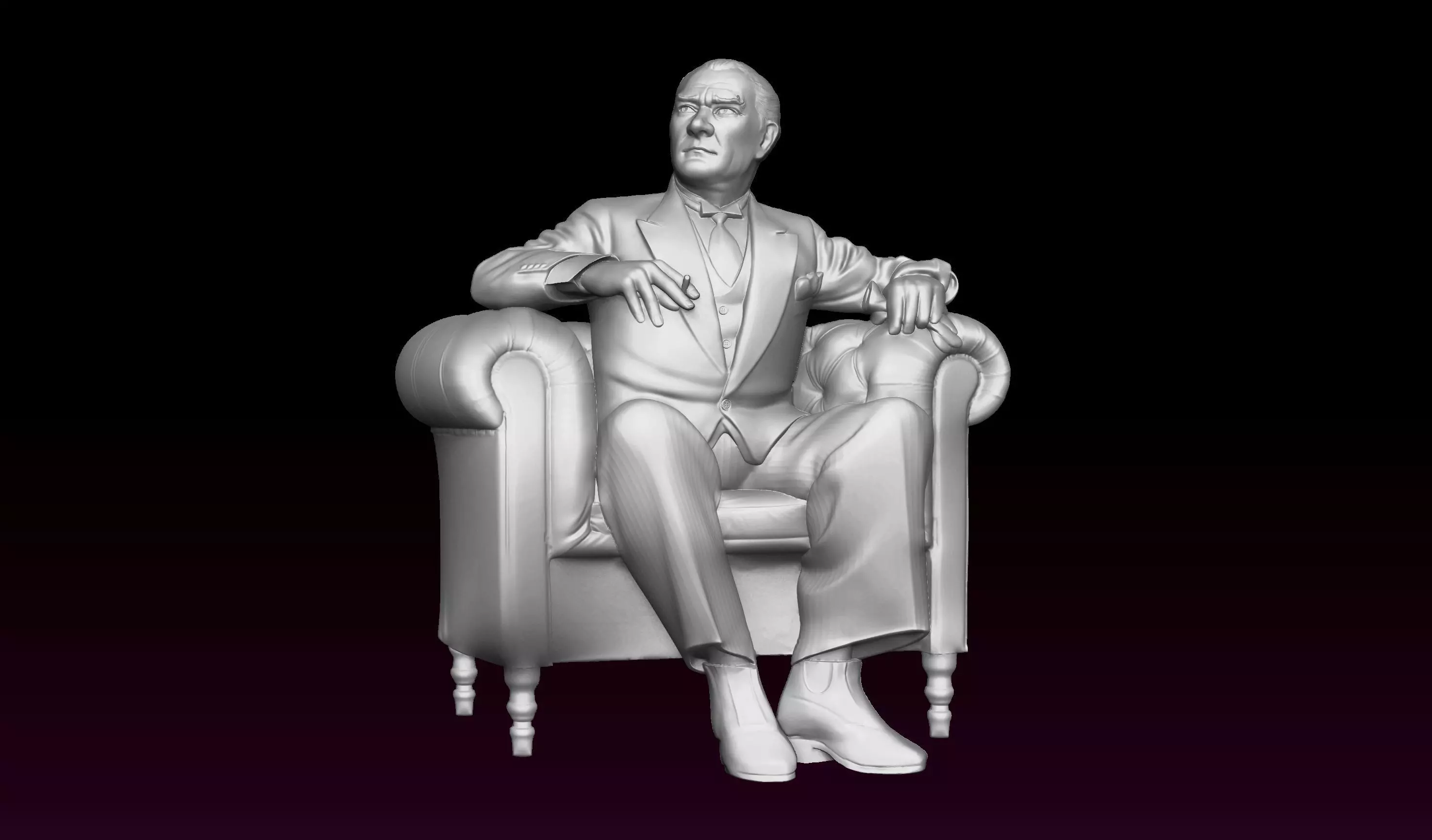 Ataturk Relief 3D print model_0
