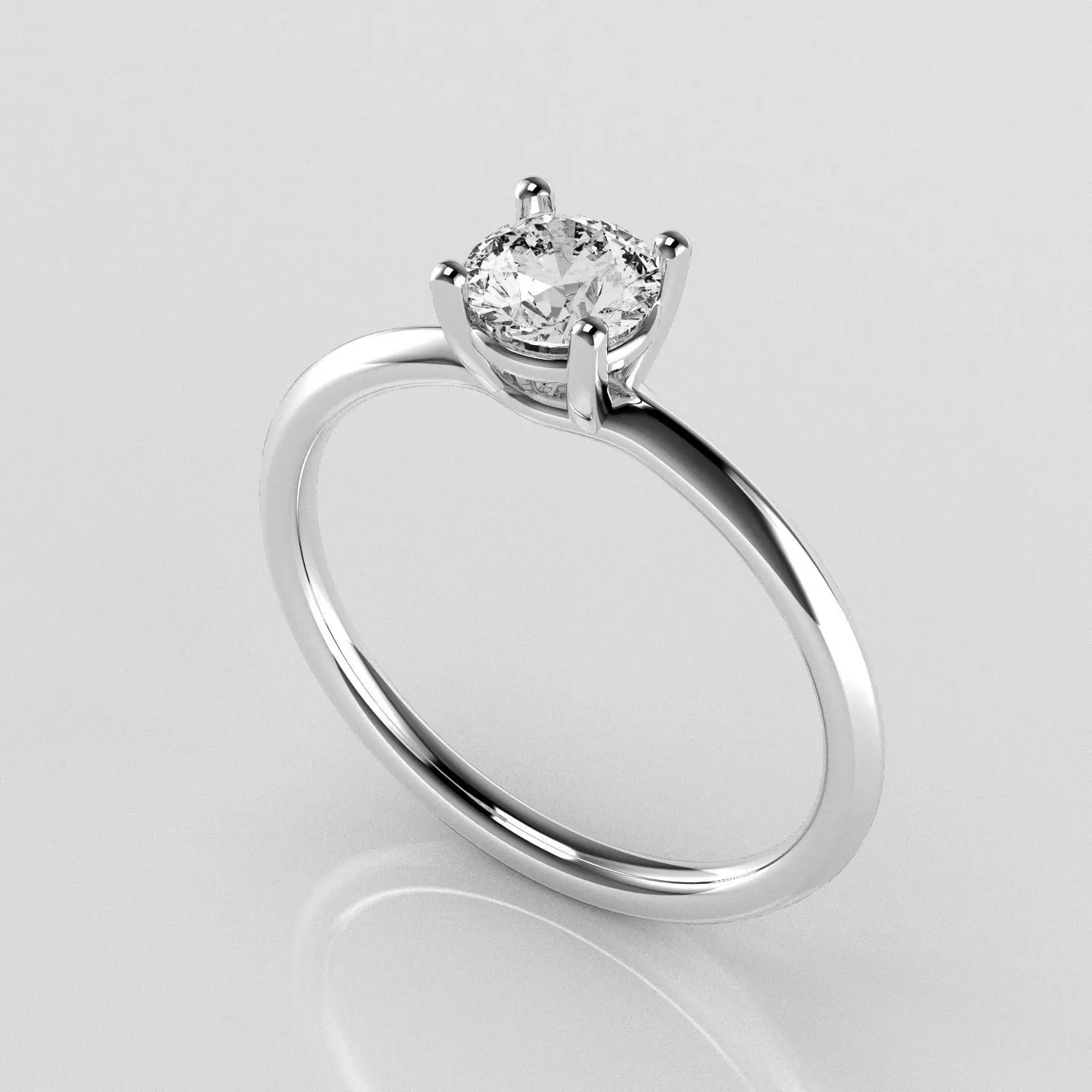 Classic Solitaire Ring - 5 mm Round - 50 ct points 3D print model_0