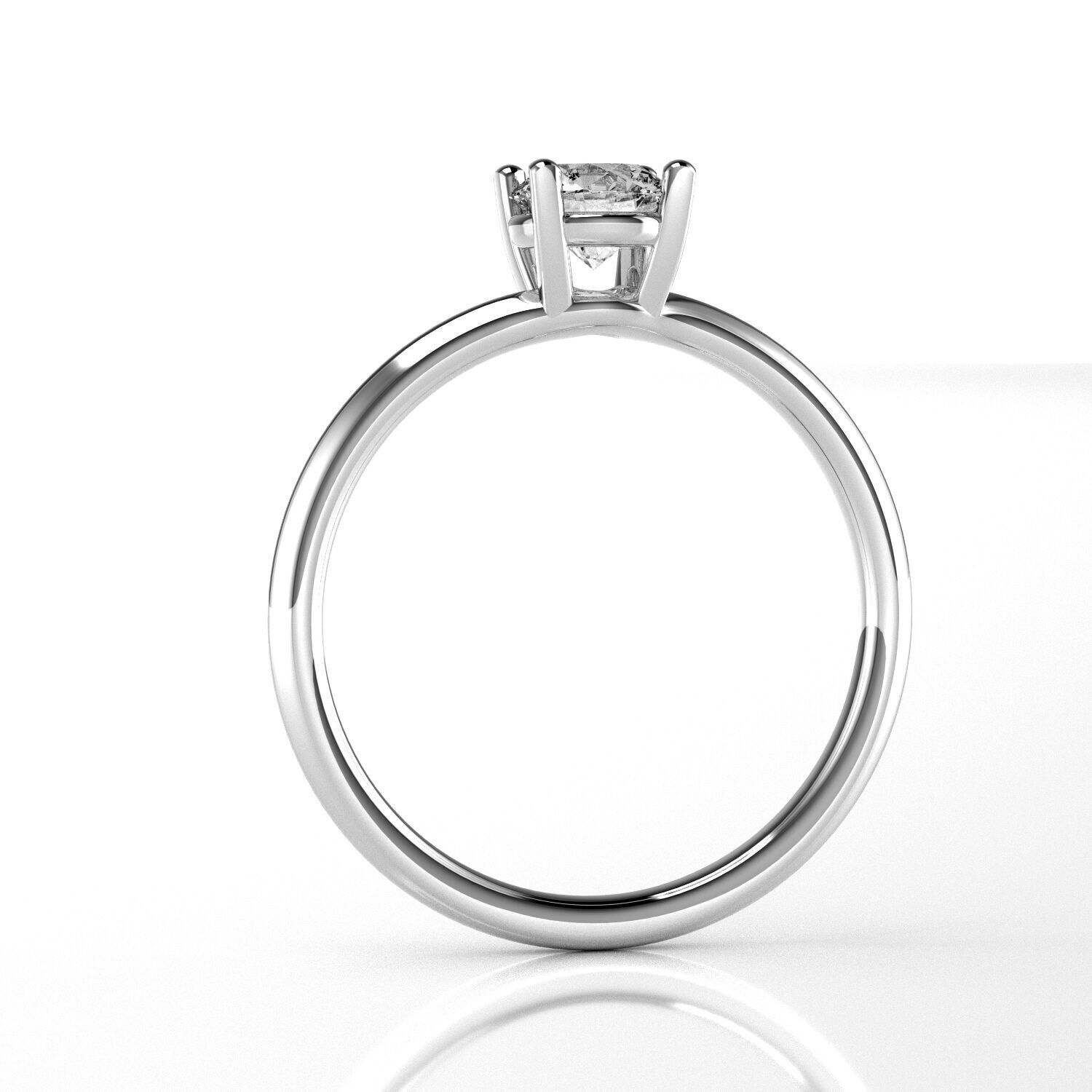 Classic Solitaire Ring - 5 mm Round - 50 ct points 3D print model_2