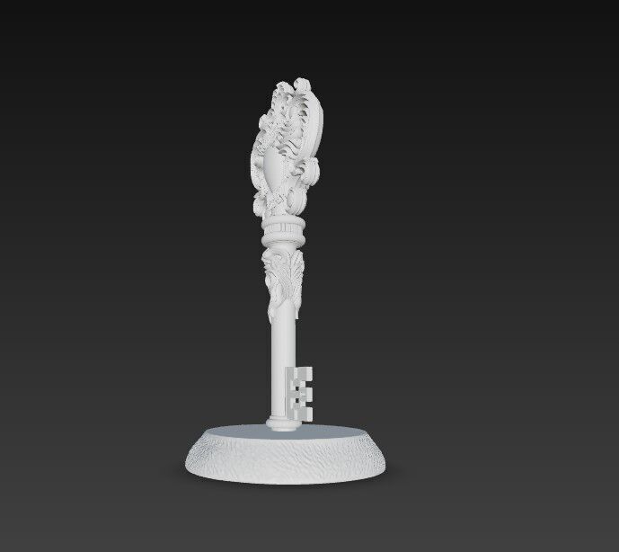 3D Printable Ancient Face Key  Fantasy Decorative Object 3D model_6