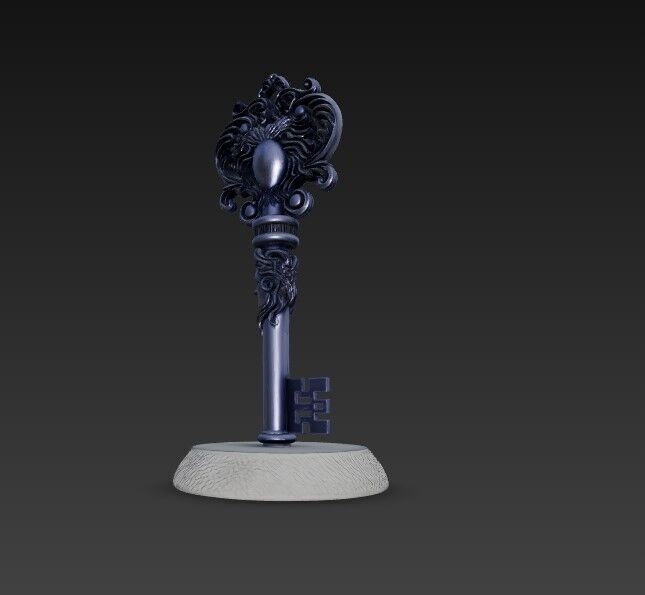 3D Printable Ancient Face Key  Fantasy Decorative Object 3D model_14