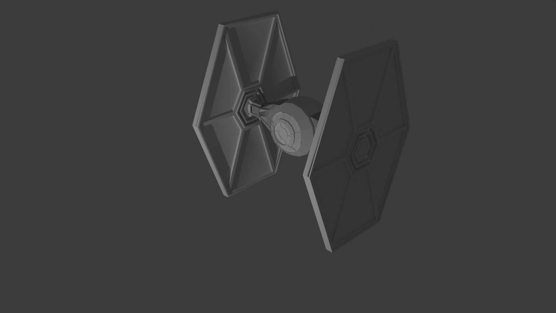 TIE Fighter Low-poly 3D model_2
