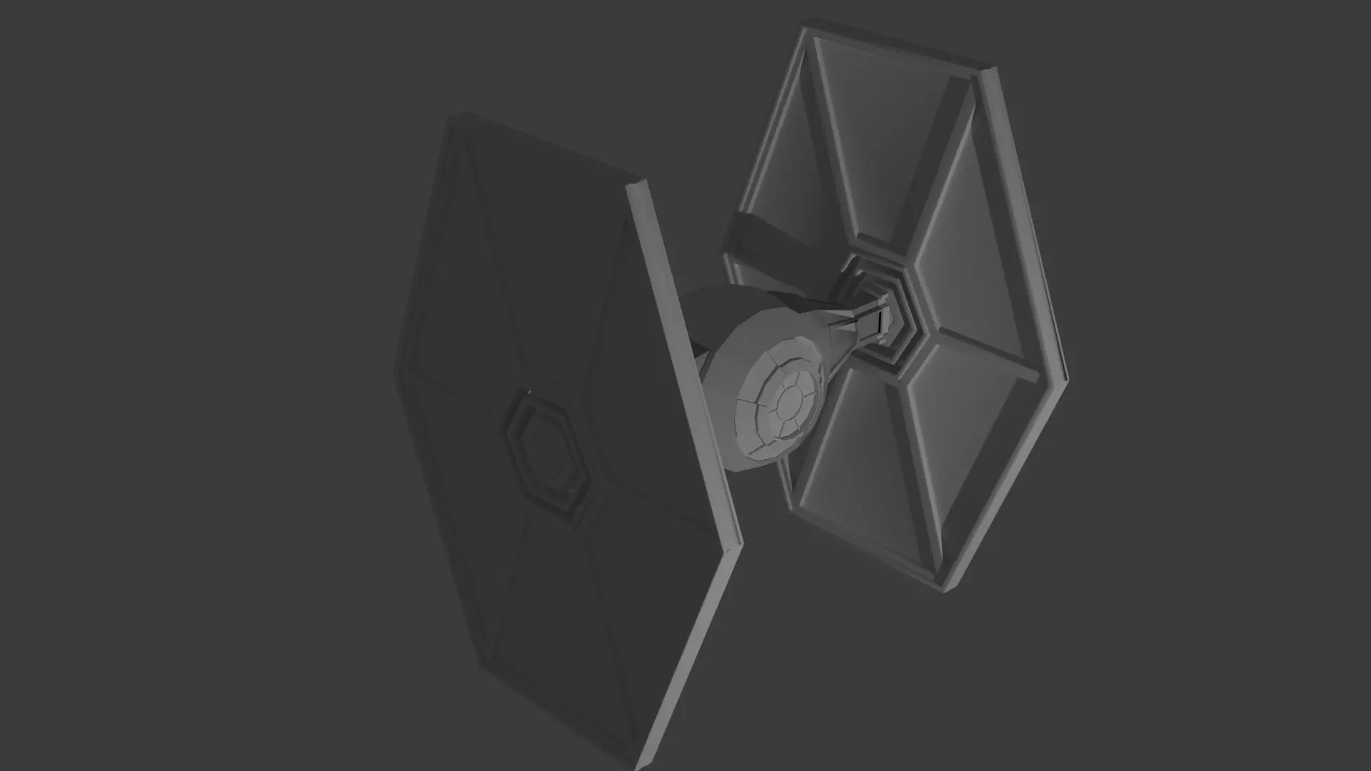 TIE Fighter Low-poly 3D model_0