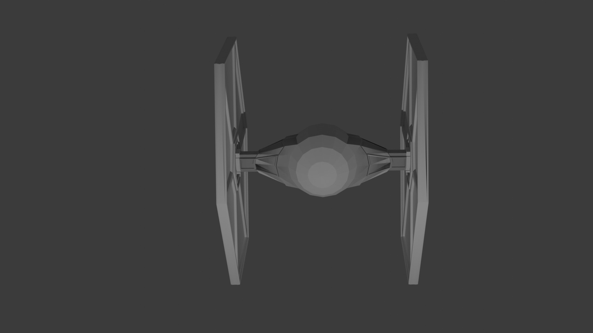 TIE Fighter Low-poly 3D model_3