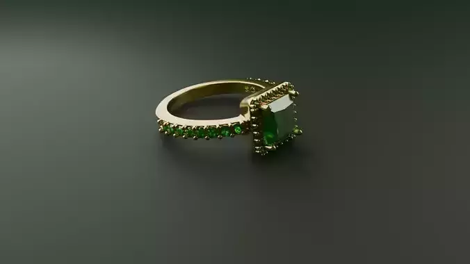 Big Square Gem Ring 3D print model