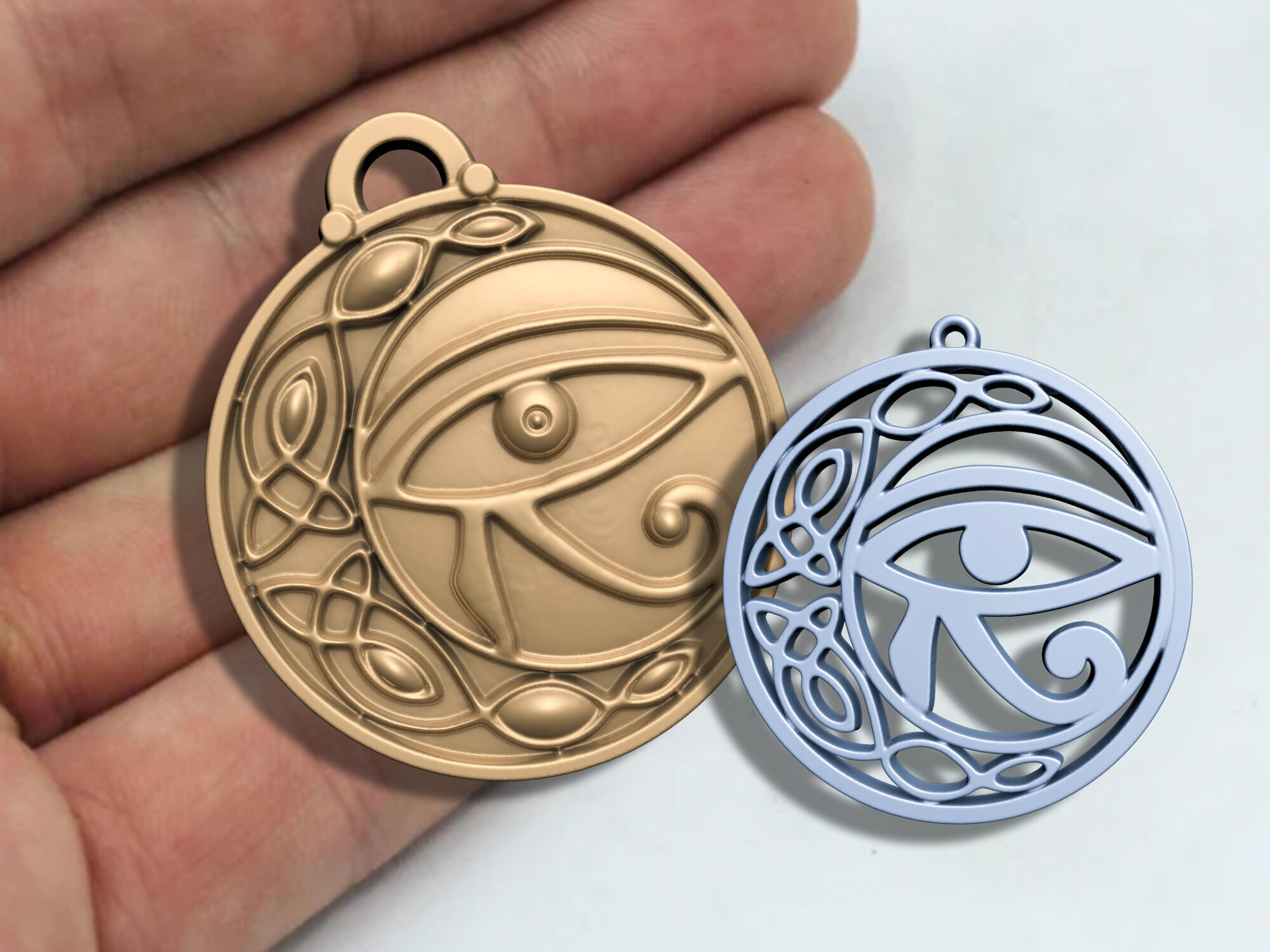 EYE HORUS PENDANT- EARRING ANCIENT EGYPT SYMBOL 3D print model_7