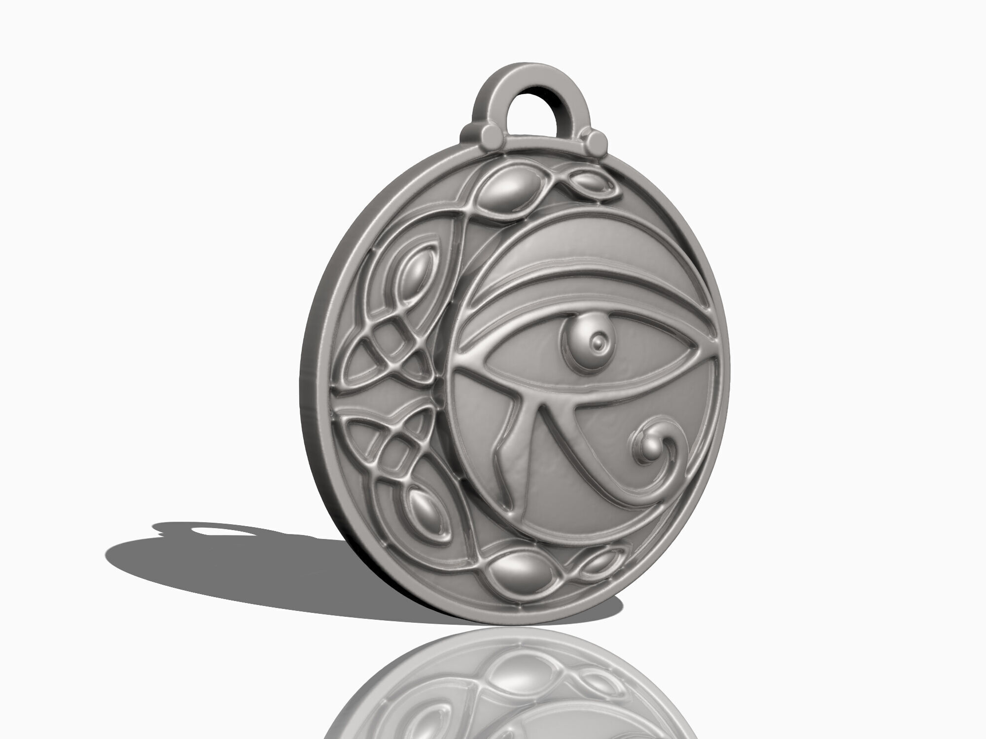 EYE HORUS PENDANT- EARRING ANCIENT EGYPT SYMBOL 3D print model_3