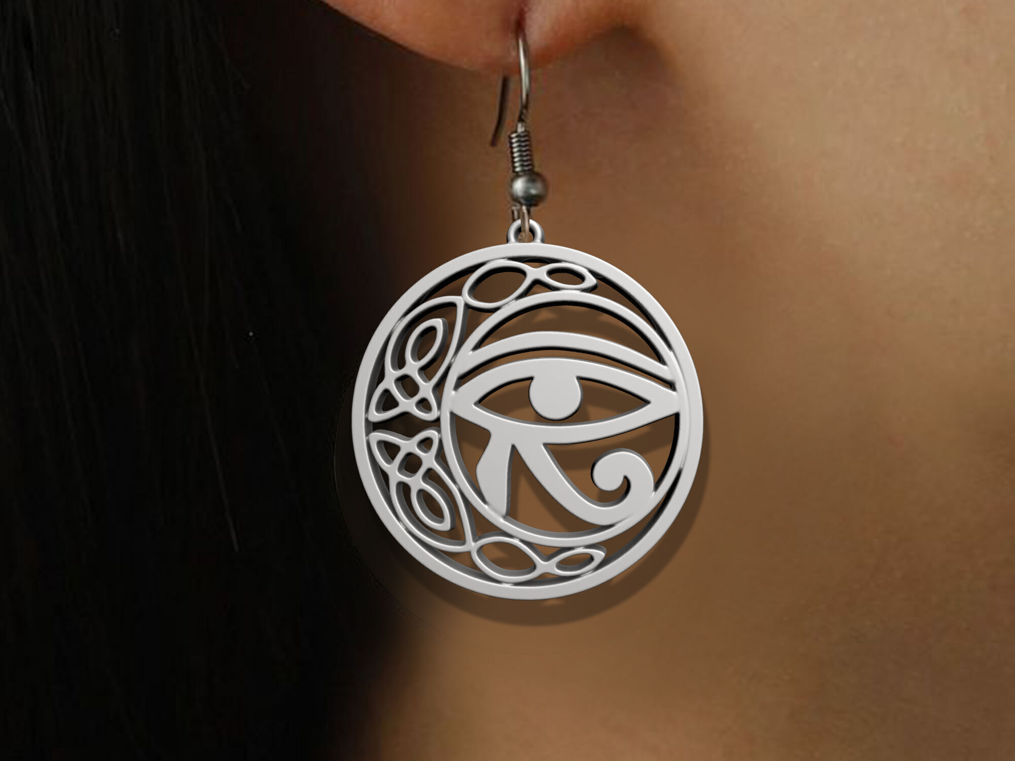 EYE HORUS PENDANT- EARRING ANCIENT EGYPT SYMBOL 3D print model_2