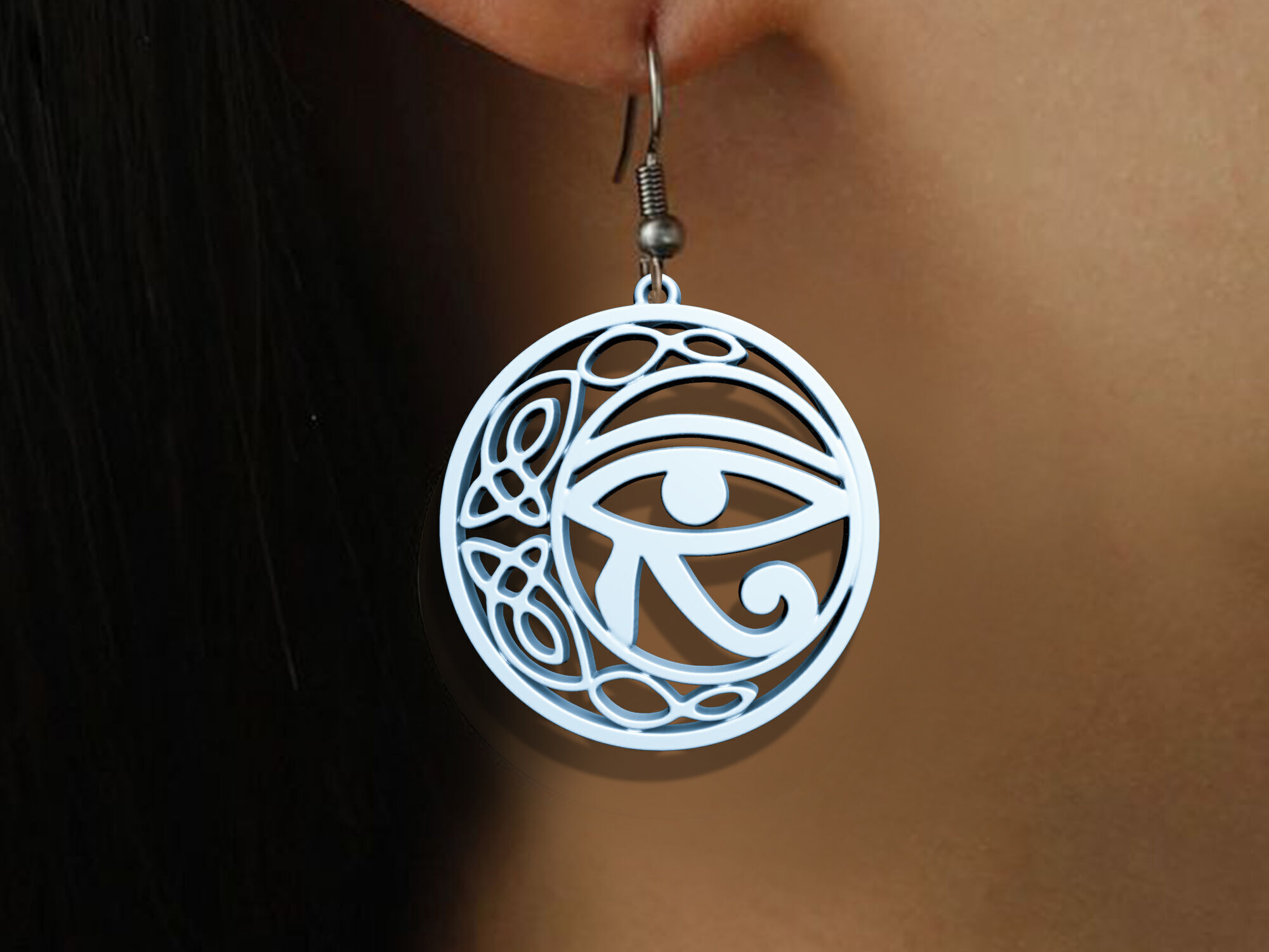 EYE HORUS PENDANT- EARRING ANCIENT EGYPT SYMBOL 3D print model_8