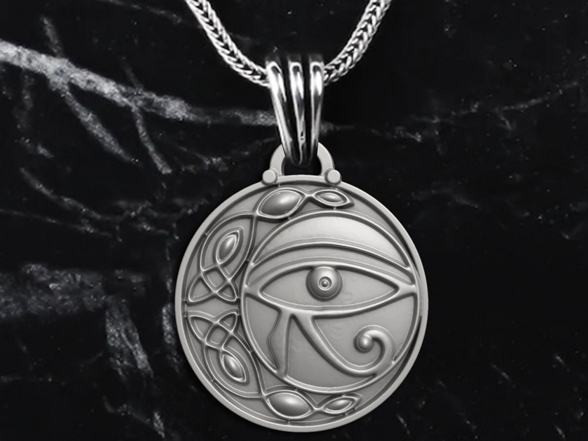 EYE HORUS PENDANT- EARRING ANCIENT EGYPT SYMBOL 3D print model_9