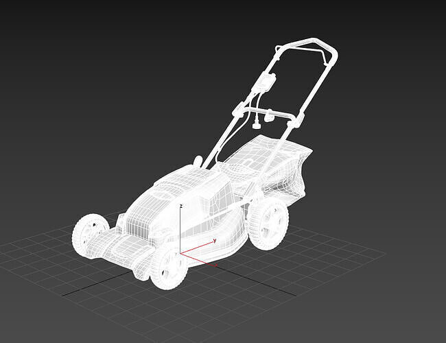 GreenWorks 13-Amp 21-Inch Corded Riding Mower Low-poly 3D model 2
