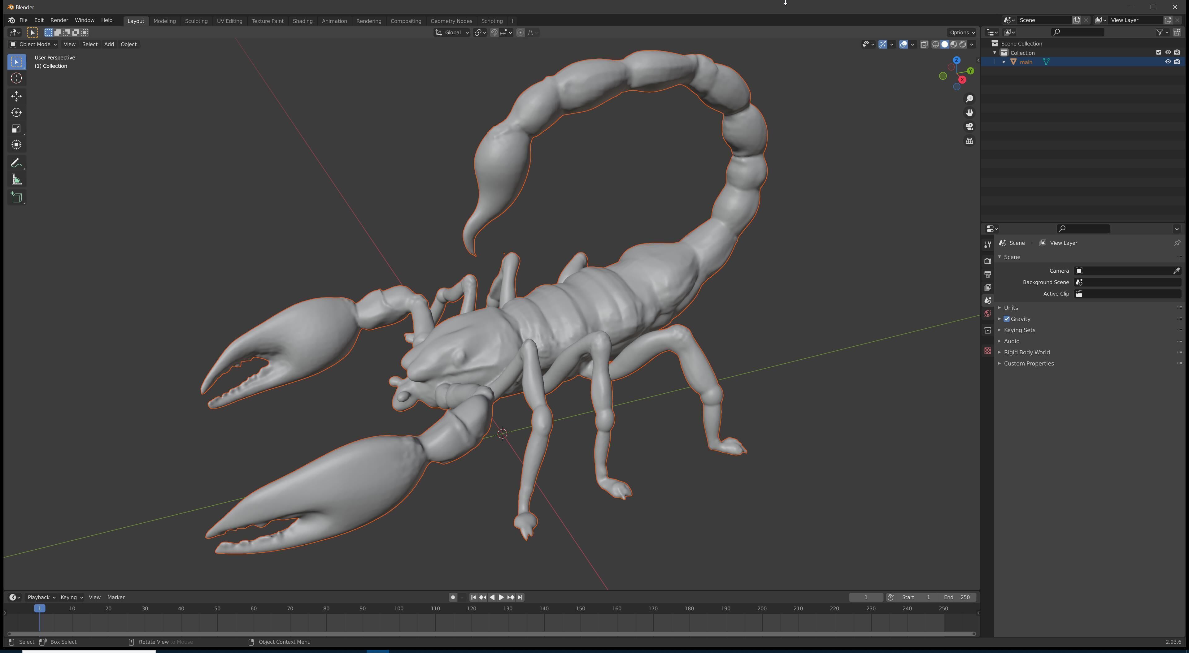 Stylized Scorpion Printable Creature Model 3D print model_23