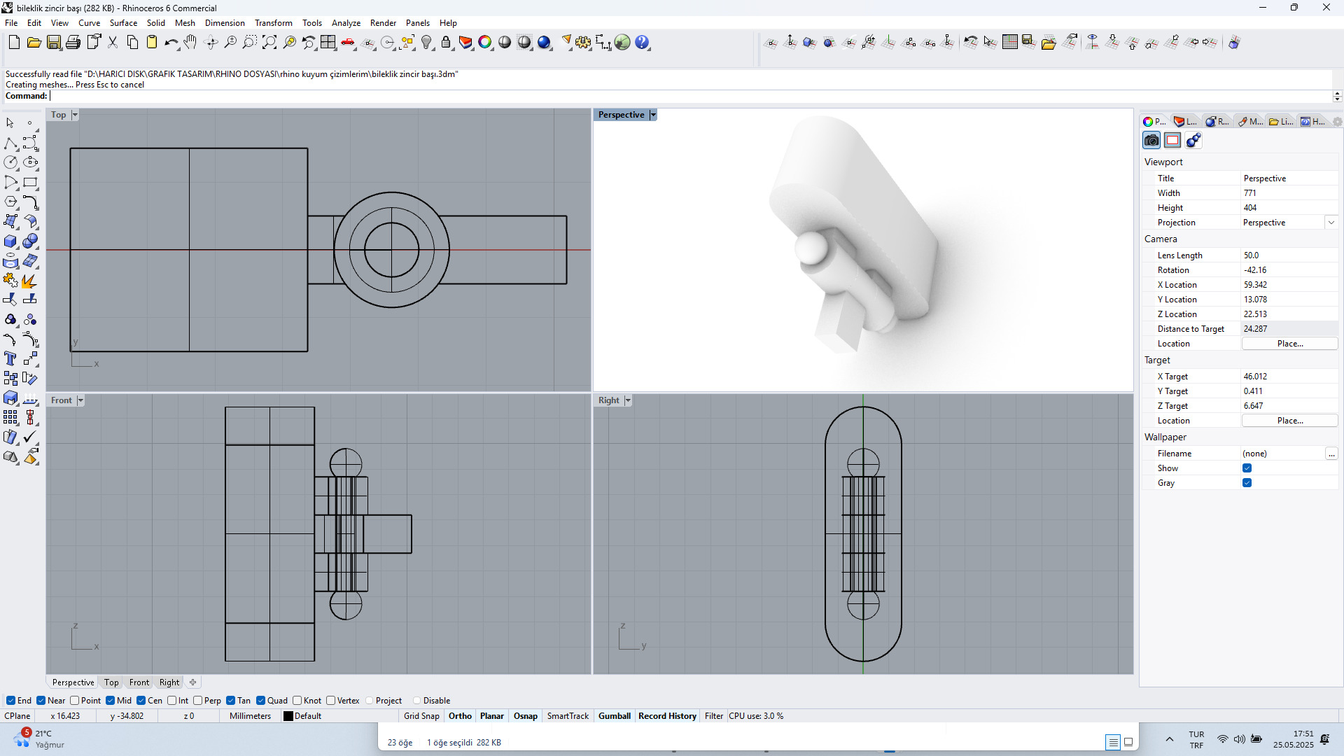 bileklik zincir basi Free 3D model_2