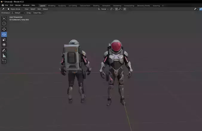  Futuristic Space Explorer game ready  character