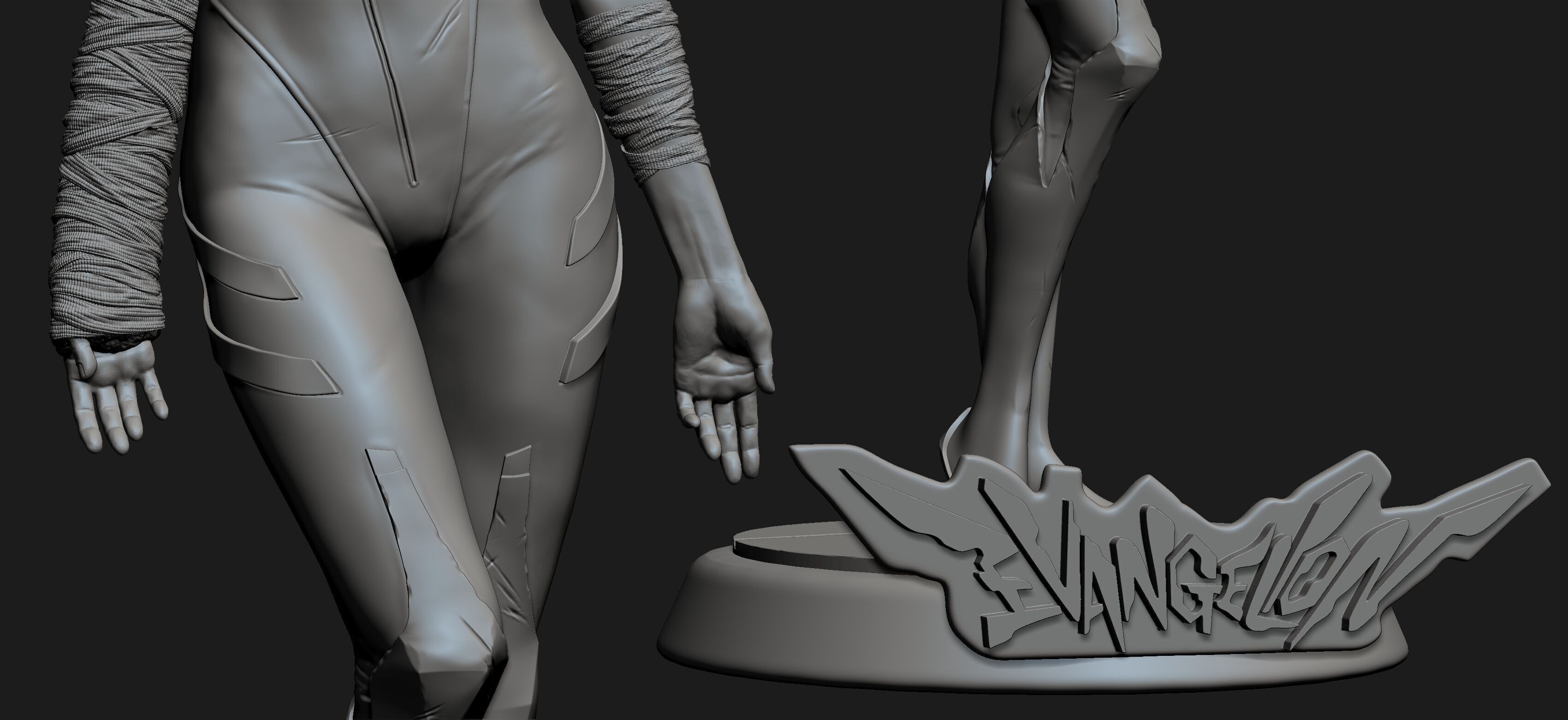 Rei Ayanami - Realistic Anime-Style Statue 3D print model_13