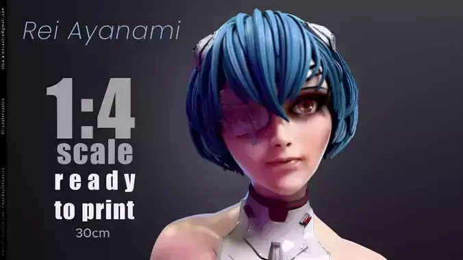 Rei Ayanami -  Realistic Anime-Style Statue 3D print model