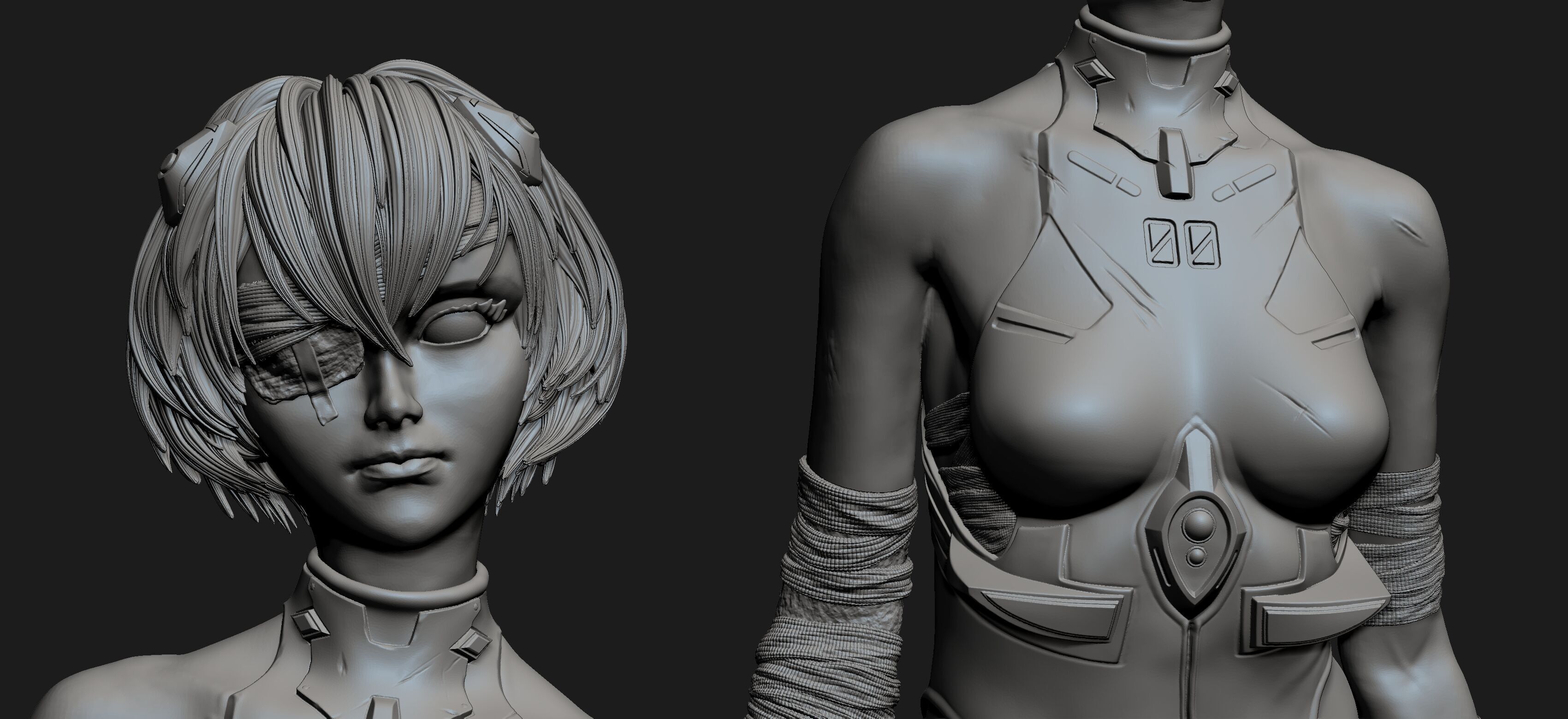 Rei Ayanami - Realistic Anime-Style Statue 3D print model_11