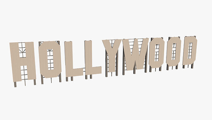 Hollywood Sign letters 3D model