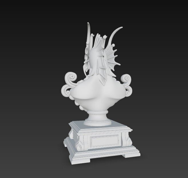 3D Printable Detailed Dragon Bust 3D model_6