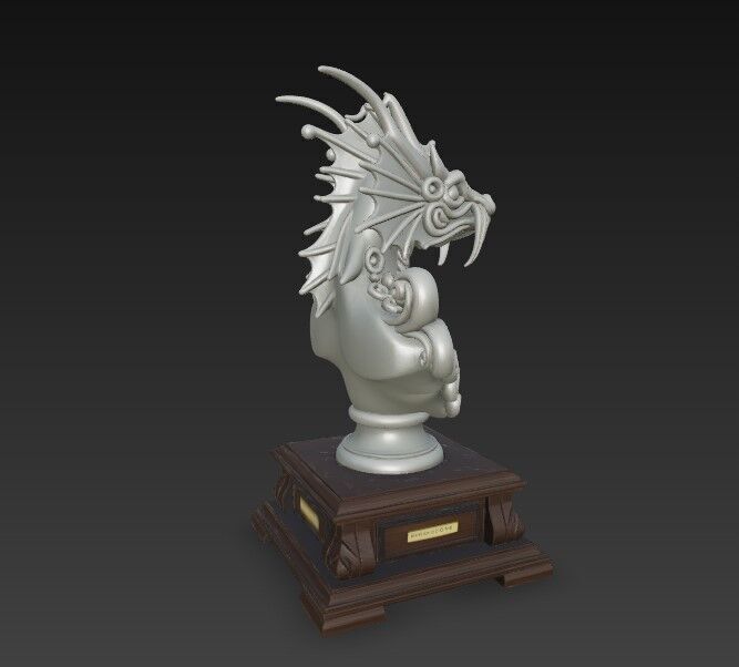 3D Printable Detailed Dragon Bust 3D model_13