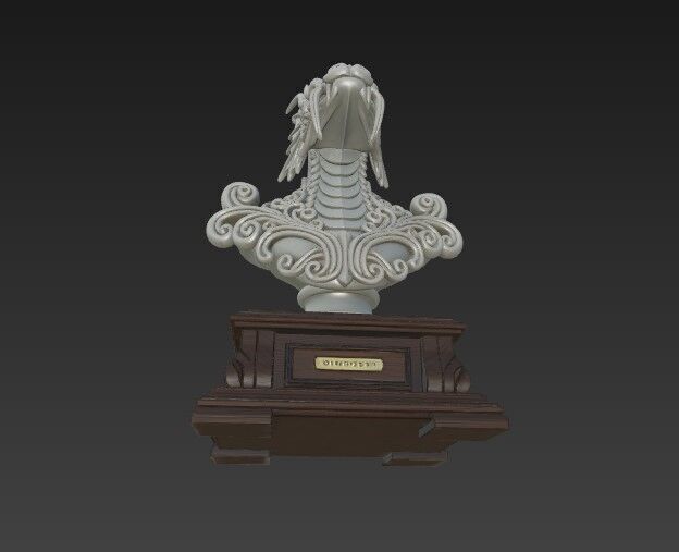 3D Printable Detailed Dragon Bust 3D model_18