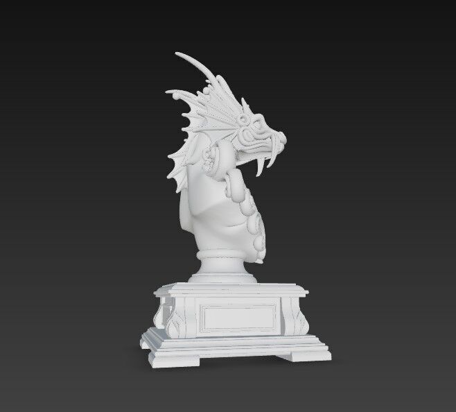 3D Printable Detailed Dragon Bust 3D model_4