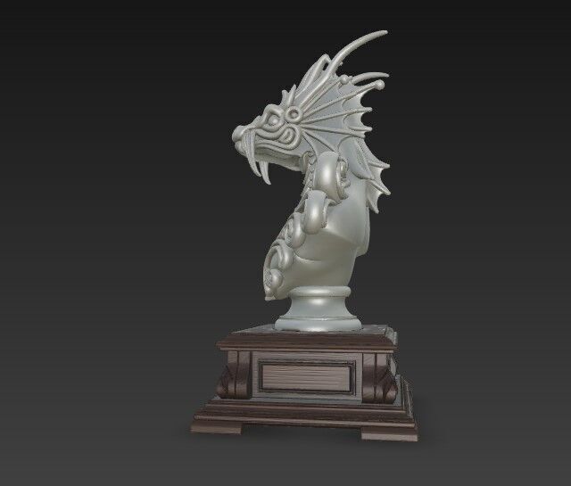 3D Printable Detailed Dragon Bust 3D model_16