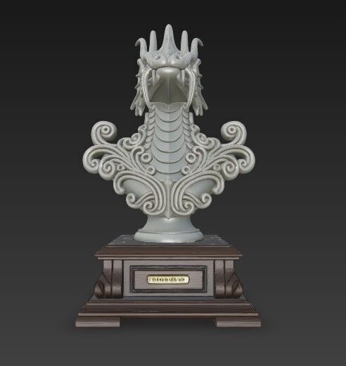 3D Printable Detailed Dragon Bust 3D model_11