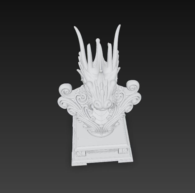 3D Printable Detailed Dragon Bust 3D model_10