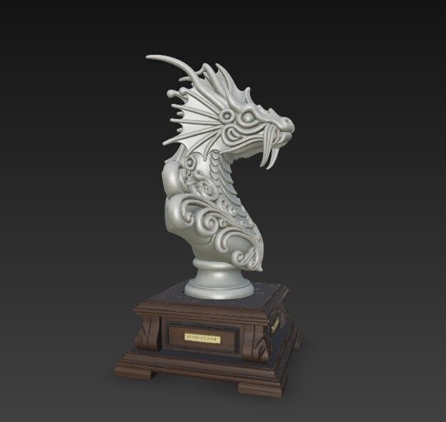 3D Printable Detailed Dragon Bust 3D model_12